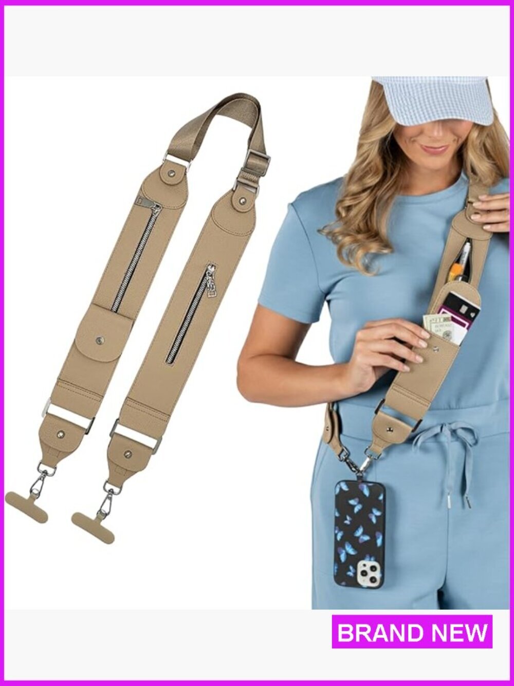 Crossbody Phone Purse with 3 Pockets for Cards and Cash Travel Concert